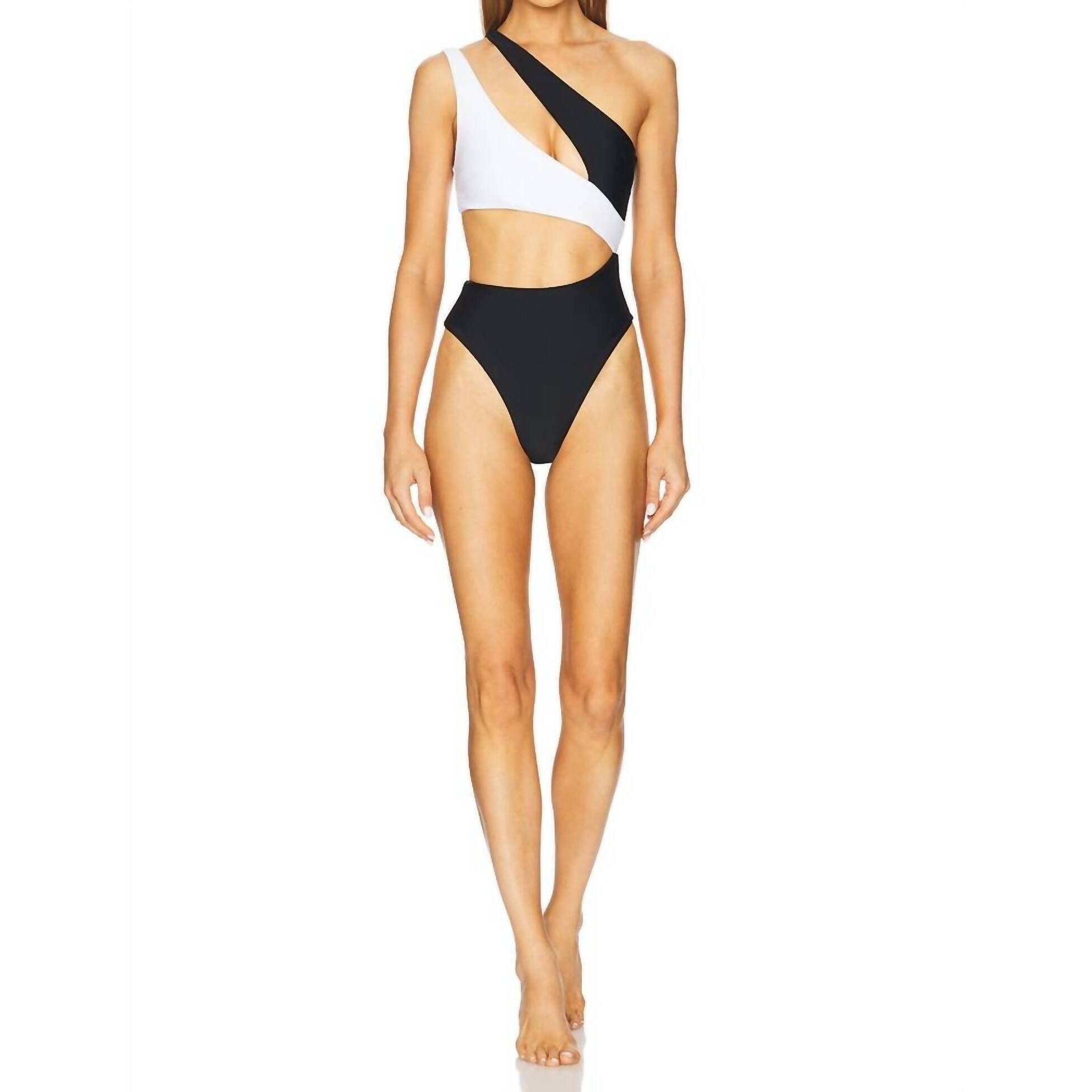 New Lovewave Tenzin One Piece Swimsuit In Black / White